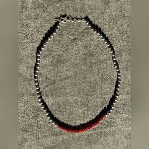 Garnet and Black Pearl Necklace